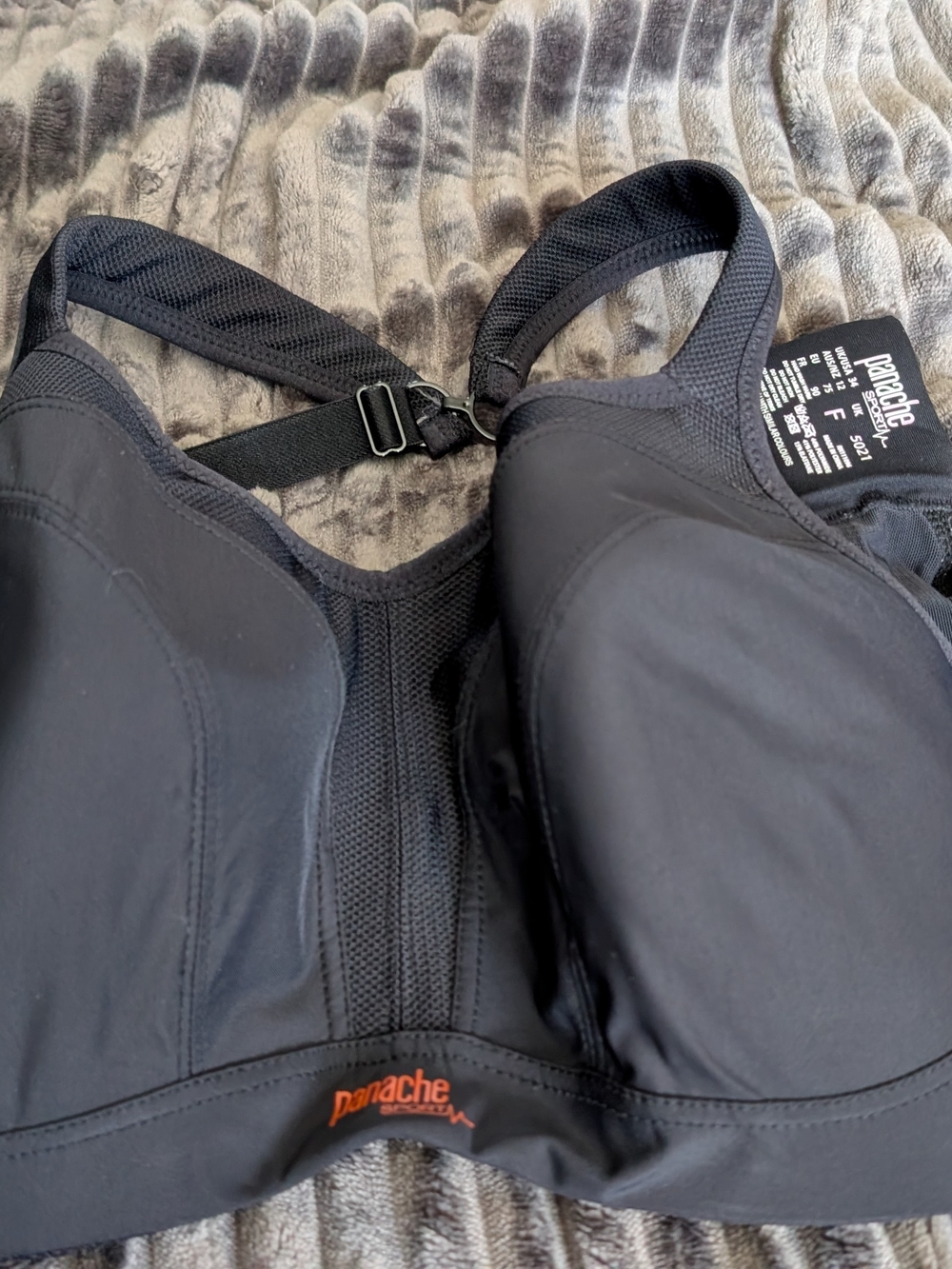 Panache Black Sports Bra with Front Hook